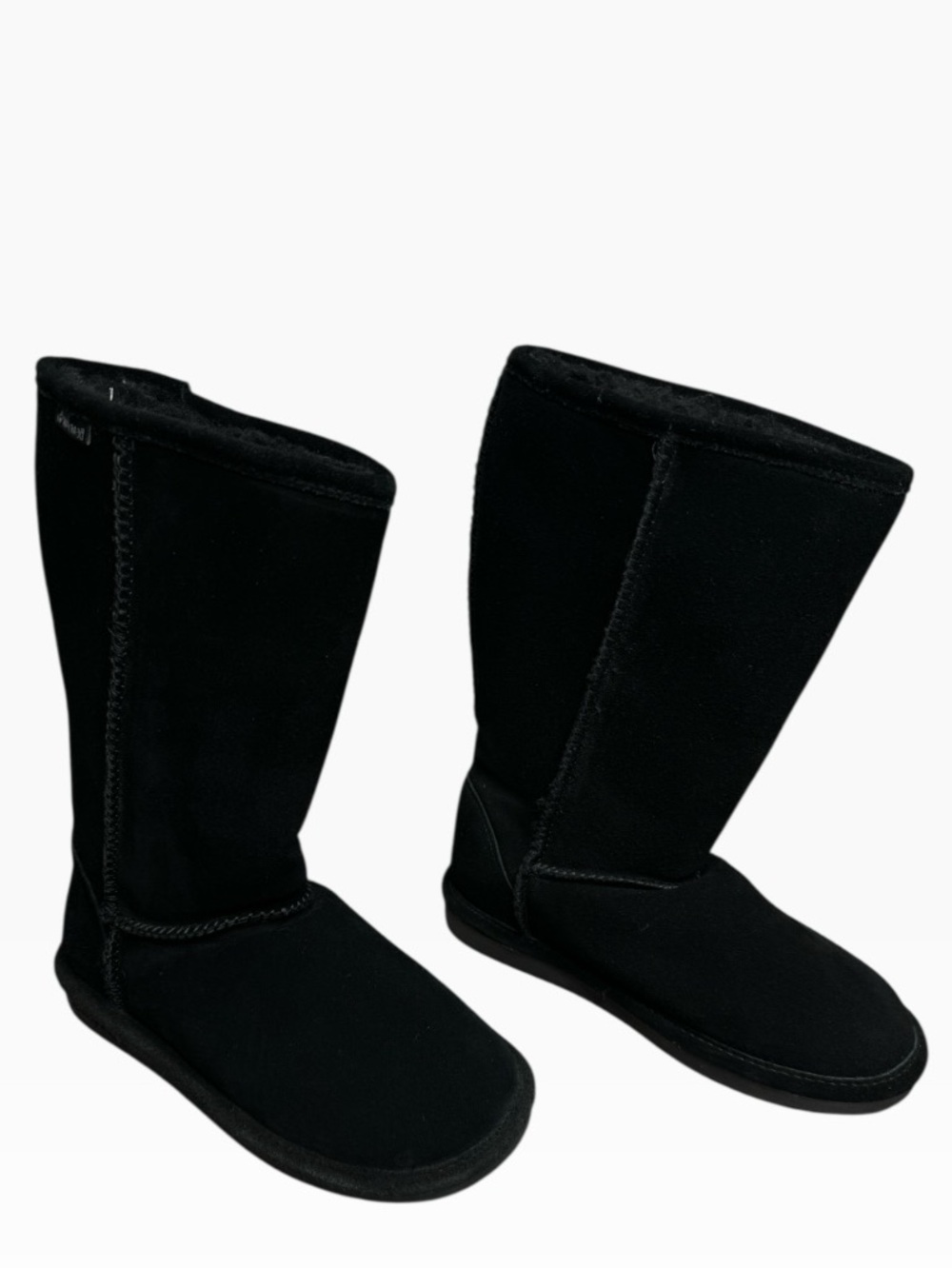 BearPaw Women's Black Mid-Calf Suede Winter Boots